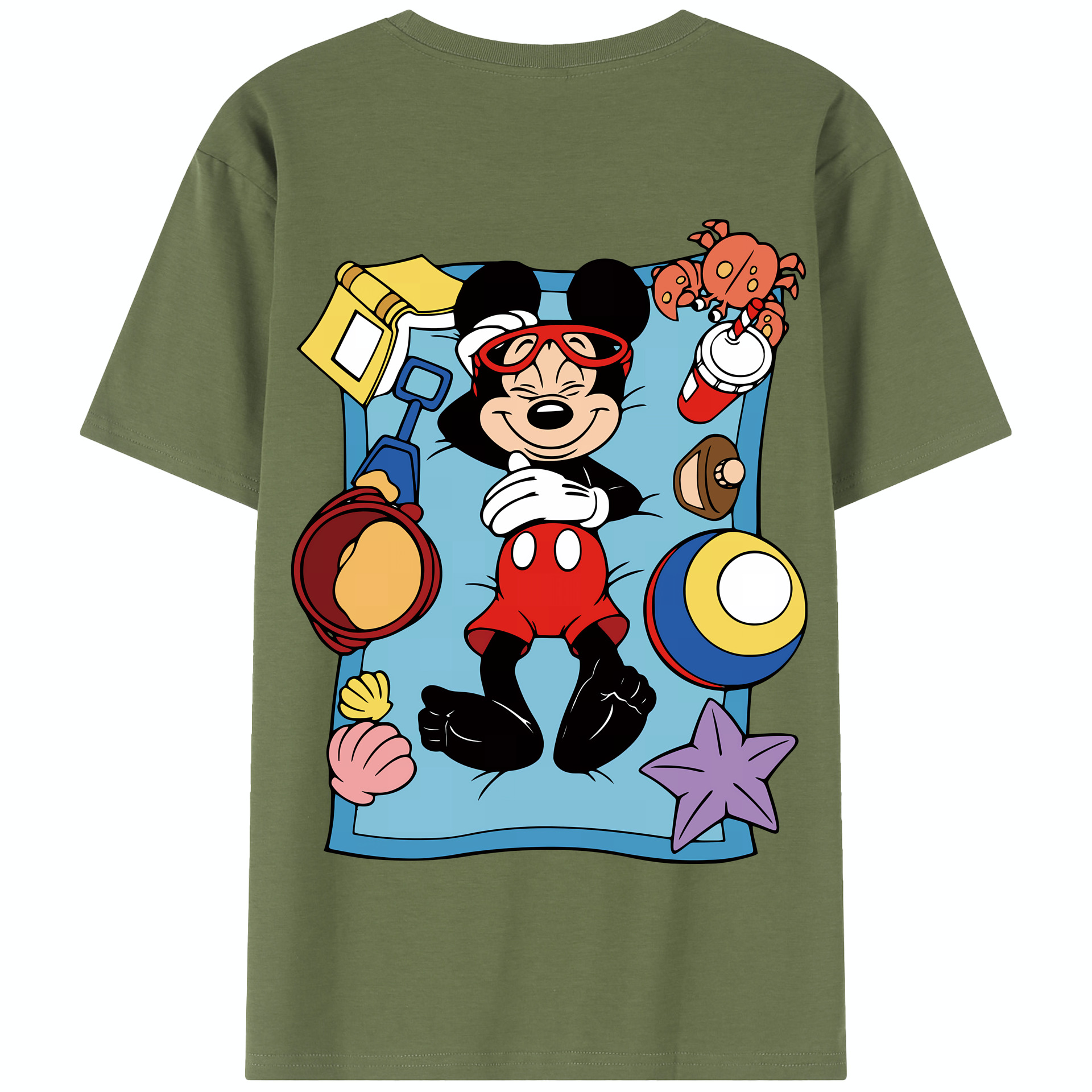 （画像用） ミッキーマウス Mickey Mouse 綿100％半袖Tシャツ（背面プリント）